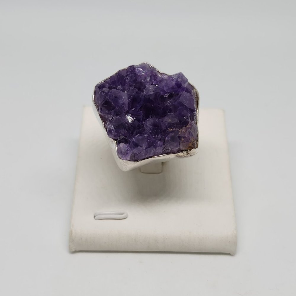 Charles Albert Druzy Amethyst Sterling Ring